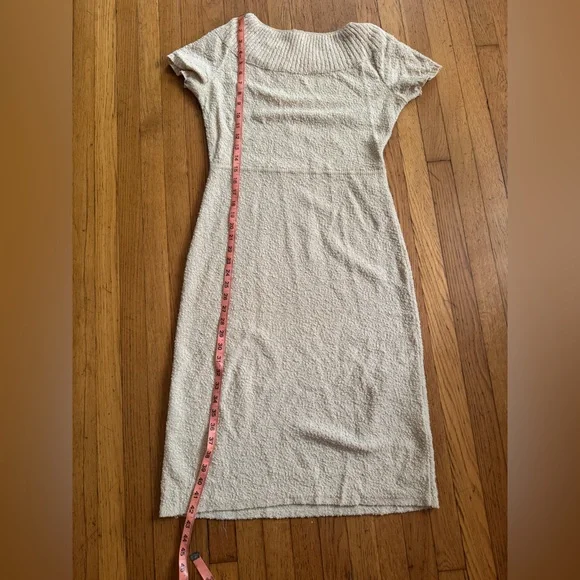 50s Vintage Cream Boucle Knit Wool Wiggle Dress - Picture 10 of 10